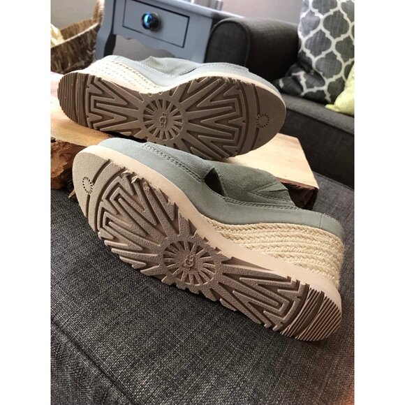 UGG Abbot Wedge Slide Moss Green Sz 8 Sandal casual Dress - Picture 6 of 10